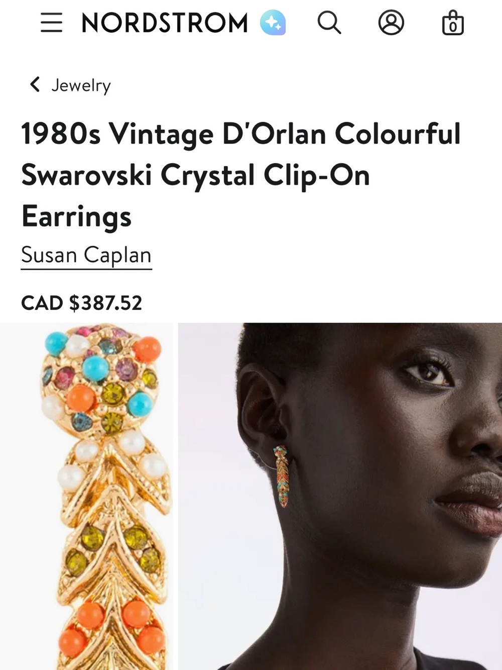 Vintage D’Orlan Buried Treasure Susan Caplan Earrings